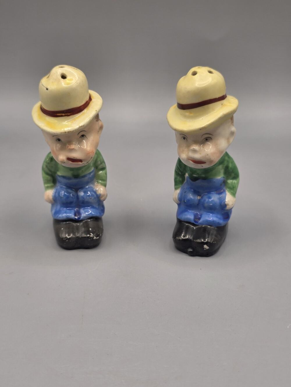 Vintage Mickey McGuire Salt Pepper Shakers Toonerville Trolley Japan Corks...